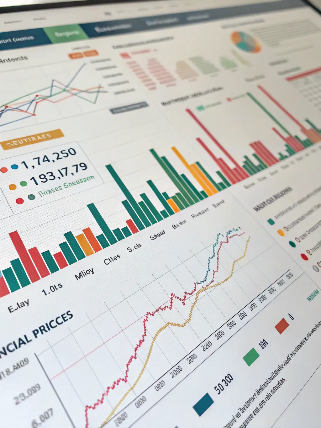 A detailed graphic representation of commodity price trends, such as gold or oil, displayed on an interactive chart.