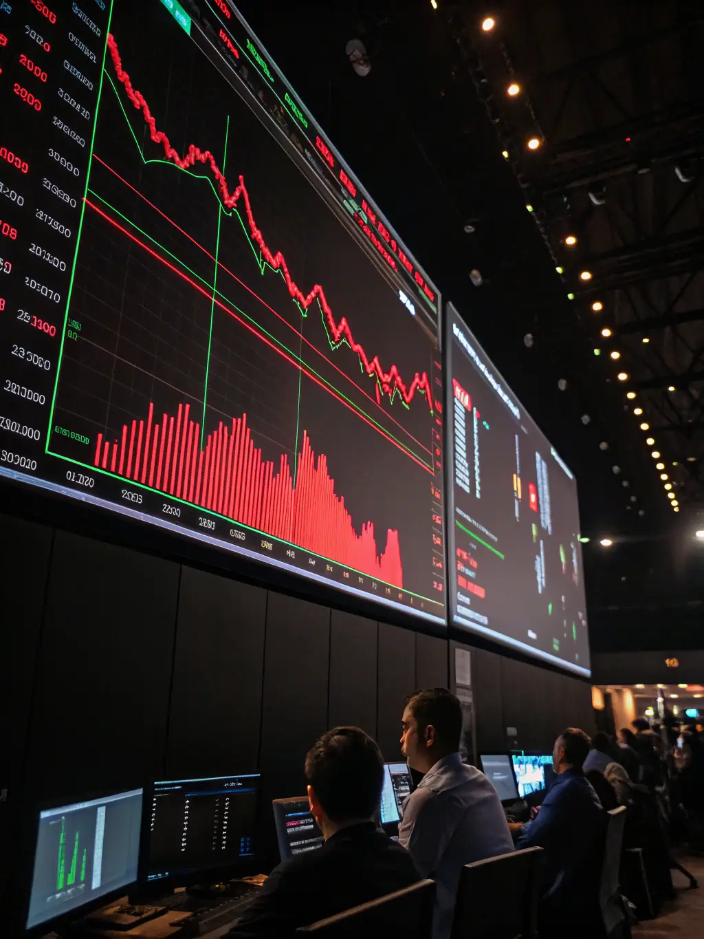 A dynamic display of cryptocurrency prices and trading volumes, featuring Bitcoin, Ethereum, and other major cryptocurrencies.
